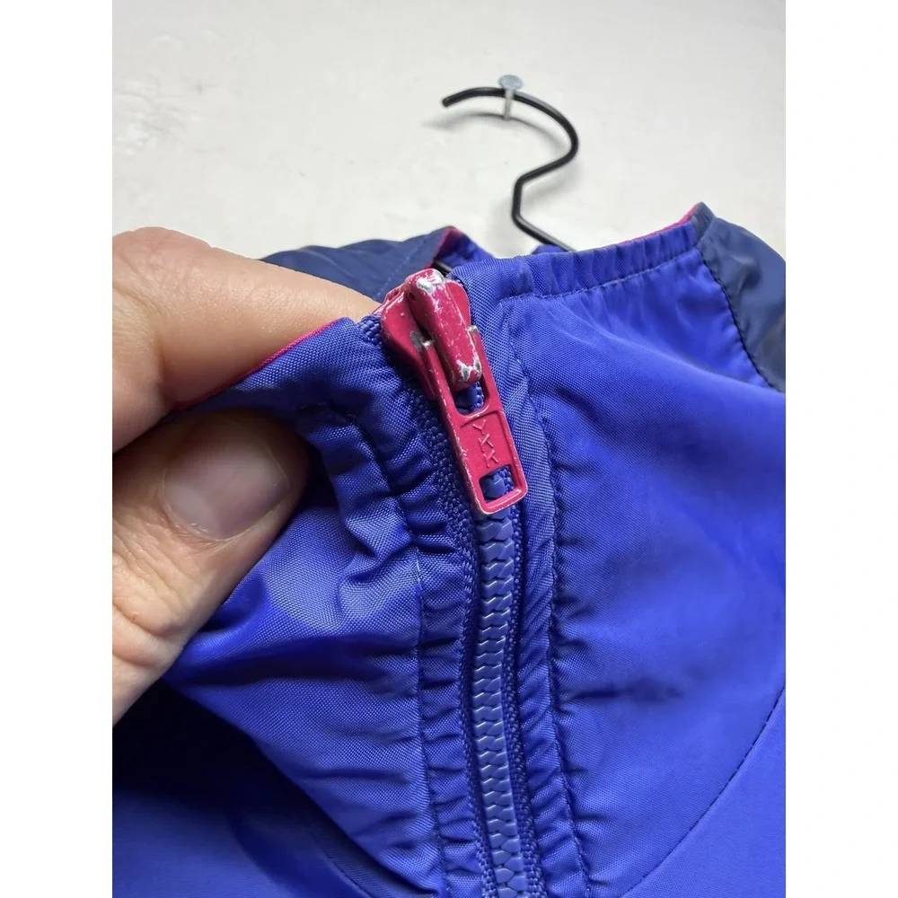 VTG 90s Nike Track Jacket Womens M Pink Navy Blue Colorblock Windbreaker Lined